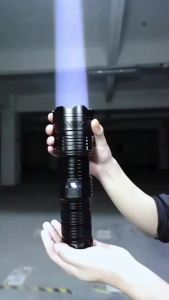 Smiling Shark Flashlight Original SD5990 Super Bright Torch light Led M77 13000LM Powerful Strong Bright Long Shot USB Rechargeable Zoomable Torch 11200mAh Power Dispaly Outdoor Camping Fishing Hiking Car Emergency With Hammer Lamp