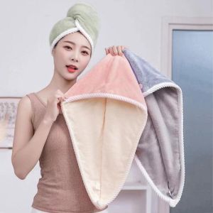 Hair Drying Towels Hair Towel Wrap Double Layer Thickened Absorption Hair Drying Towel Wrap