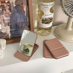 PTK52 Hand-held  Stand Mirror High Definition Folding Vanity Mirror Beauty Easy To Carry Compact Cosmetic Mirror