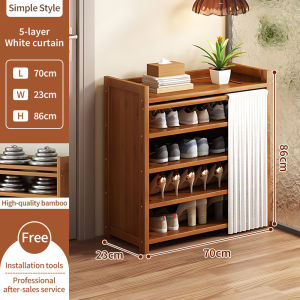 YONEZAWA Shoe Cabinet Bamboo With Dust Proof Cover 5/6 Layer Shoe Organizer Shoe Cabinet Entryway shoe cabinet Shoe Rack