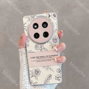 Honor X9C X9B X9A High-quality Retro Ins Sketch Three-dimensional Camellia Anti-drop Strap Lens Protection Metal Frame Phone Case