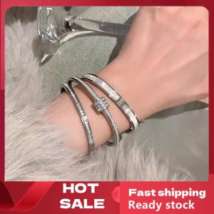 🚚【Local Express Delivery】🚚 Light Luxury High-End Micro-Inlaid Full Diamond Bracelet Female Fashion Simple Titanium Steel Non-Fade Bracelet All-Match