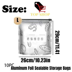 TOP SHOP Aluminum Foil Sealable Storage Bags for Food Storage with Date and Content Labels