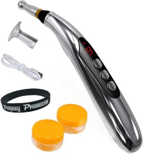 Acupuncture Pen Pain Relief Reliever Electronic Battery Electric Acupressure Machine with 3 Different Heads Meridian Energy Pen with ACU-Point Indicator to heal the Body