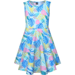 ชุดฮาวายสำหรับเด็กผู้หญิงลายนกฟลามิงโกเขตร้อนเสื้อคลุมชุดว่ายน้ำชุดเดรสว่ายน้ำสำหรับเทศกาลสาดน้ำสระปาร์ตี้วันหยุดพักผ่อนเขตร้อนชุดชายหาดสำหรับเด็กชุดฮาโลวีนชุดสัตว์กระโปรง