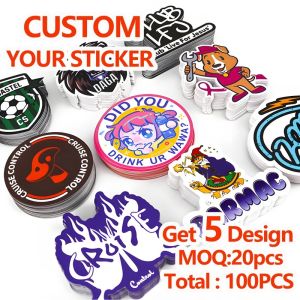 Custom Stickers Waterproof Your Own Logo Name Label PVC Vinyl Die Kiss Cut Kawaii Cute Laptop Aesthetics Sticker Self Adhesive2026