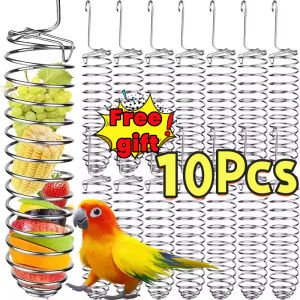 10Pcs Parrot spiral feeder fruit  vegetable corn apple hanging feeder small bird feeding utensils