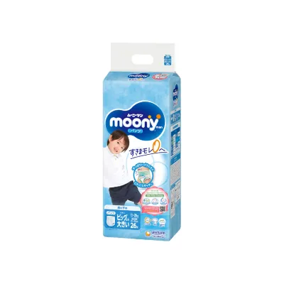 Bỉm Tã Quần Moony Thấm Hút Nhanh Co Dãn Linh Hoạt Chống Tràn Hiệu Quả Size XXL26 XL38 L44 M52 - Bibo Mart