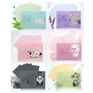Korean Oil Absorbing Paper Surface 100 Pieces Of Flax Green Tea Bamboo Charcoal Oil Absorbing Paper
