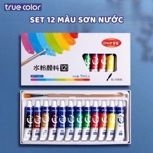 Set Màu Sơn Nước Dạng Tuýp 12/18/24/36 5 ml – Bộ Màu Nước Chuyên Nghiệp Độ Che Phủ Cao Màu Sắc Tươi Sáng Không Phai Không Thấm Nước. Sử Dụng Cho Vẽ Tranh Sơn Tường Vải Áo Phù Hợp Với Mọi Công Cụ Sáng Tạo
