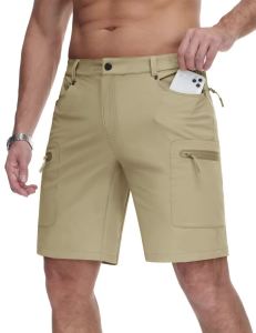 TACVASEN Summer Cargo Shorts Mens Quick Dry Hiking Fishing Shorts Multi-pockets Stretch Waist Casual Shorts Outdoor Male2026