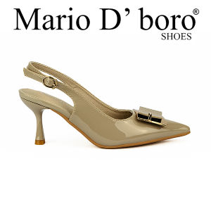 Mario D Boro Womens Elegant Leather Heeled Sandals with Round Toe and Gold Bow Detail LW 25793 C44 C51 C58 C65 C74 C86 C94