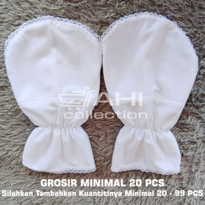 Sarung Tangan Umroh Bahan Katun Sarung Tangan Putih Polos Kaos Tangan Haji