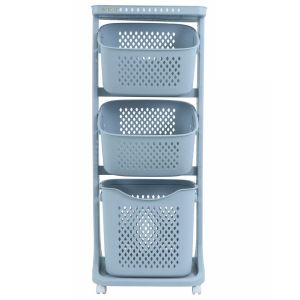 Kệ đa năng 2 3 tầng nhựa VIỆT NHẬT - Có bánh xe giỏ xách đựng quần áo giặt đồ chơi bé - 5567-2+3