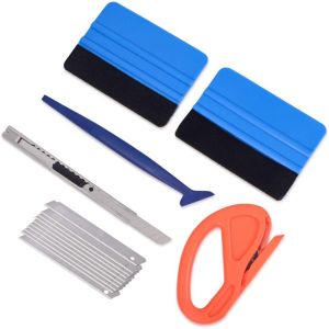 ER52858 8/10/11/13/15pcs Plastic Window Tint Application Tools Safety Multifunctional Glass Protective Film Installation Kit Window Squeegee Durable Car Film Wrap Tool Kit Automotive