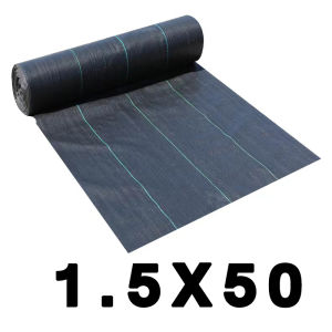 ผ้าคลุมดินพลาสติกเกรด A ซึมผ่านได้ สำหรับพืชและหญ้า ขนาด 1x50 เมตร ใช้ได้ 3-4 ปี