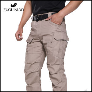 Fuguiniao Mens Tactical Pants Multi-pocket Waterproof Breathable Camouflage Cotton Pants Plus Size Hiking Trousers Free Shipping