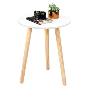 MEJA BULAT MINIMALIS MODERN DENGAN KAKI BULAT MENYILANG / Meja kafe kopi sudut ruang tamu