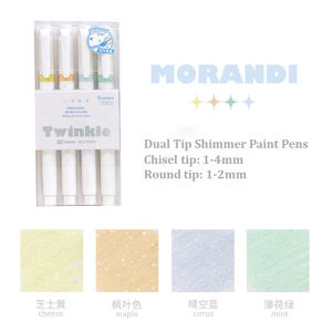 4 pcs Dual Tip Shimmer Highlighter Metallic Marker Pens For DIY Scrapbooking School Stationery Gift For Kids 荧光笔