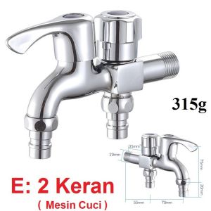 Terlaris Kran Cabang Engkol Keran Shower Cabang 2 Kran Double Kamar Mandi 2 Way 2 Keran Tembok Wall Tap Mesin Elegan