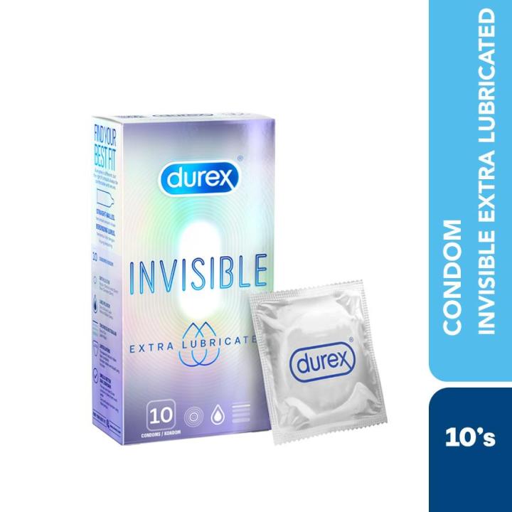 DUREX Condom Invisible Extra Lubricated 10s Regular Standard Condoms 52Mm  Watsons Malaysia Condoms 10 Pack Condoms - Lazada