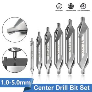 WU552 5/6Pcs มุม60องศา ดอกสว่านเจาะกลาง หลุมทรงกรวย โลหะสำหรับตกแต่ง ดอกสว่านรวม มัลติฟังก์ชั่ Hss ค่ะ สว่านเจาะอ่างเคาน์เตอร์ เครื่องมือเคาเตอร์ซิงค์