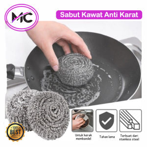 Sabut Kawat Cuci Piring Stainless Serbaguna Spon Gosok Panci Pembersih Kerak Panci Wajan Teko