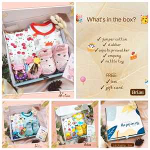 Kado Untuk Anak Perempuan Laki Laki Girl Boy Bayi Baru Lahir Type Brian | Hampers New Brown Born Paket Lengkap Lucu