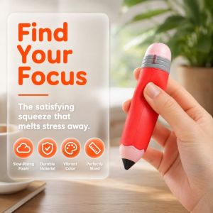 RANZH Pencil Shaped Pencil Squishy Toy TPR Slow Rising Stress Relief Toy Stationery Toy Squeeze Fidget Toy Pinch Le Children