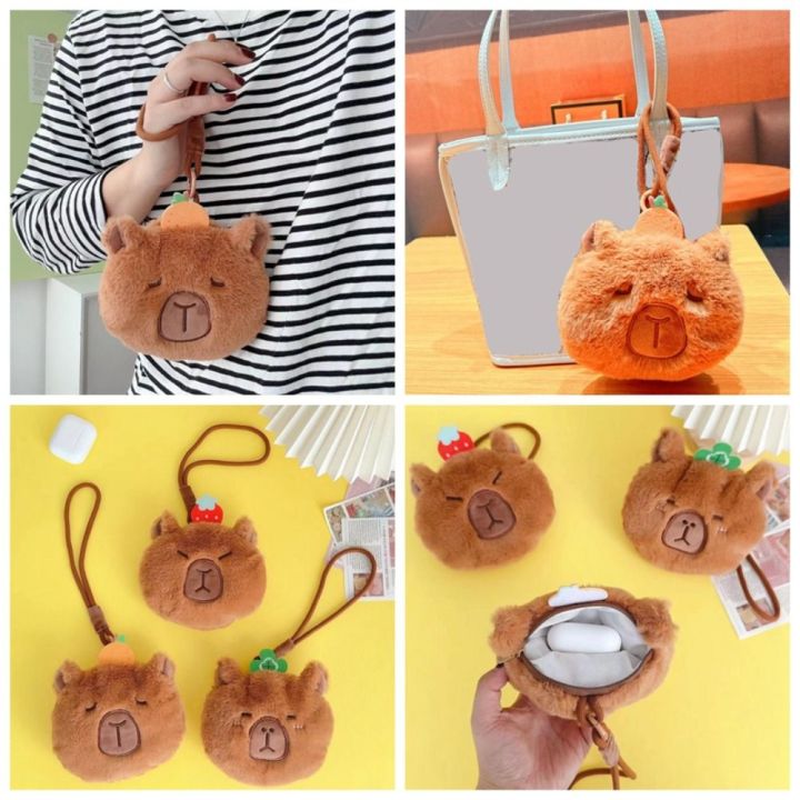 COPOTIYA Plush Capybara Plush Coin Purse Cartoon Animal Strawberry ...