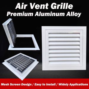 PLNBFG Aluminum Alloy Air Vent Grille Square With Mesh Gable Vent White Gable Wall Shed Vent Houses
