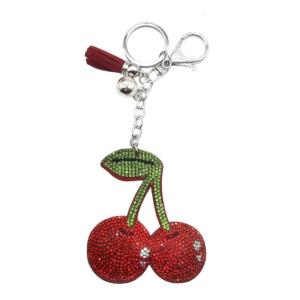 Sparkling Cherry Bag Accessory Fashion Keychain Alloy Texture Cherry Keyrings Suitable for Party and Casual Outfits