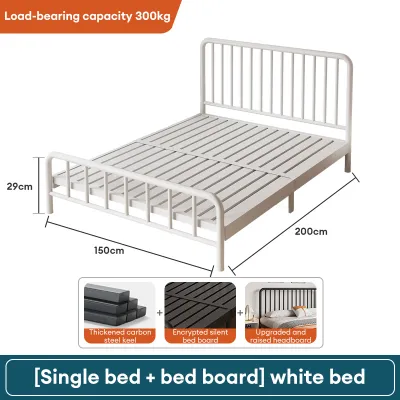 GOLD Queen Metal Bed Frame with Bed Plate Queen/Super Single Katil Besi Katil hostel Bed Base Duty Heavy Sturdy Bed Frame鐵架床