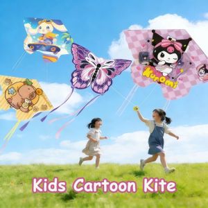 Cute Kuromi Kite Line Kids Outdoor Sports Flying Toy for Kids Children Beach Park Fun