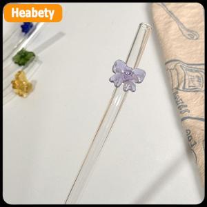 【2-3 days delivery】 1pc 8mm Glass Straw Reusable Drinking Straws Cute Butterfly Heat-Resistant Straw For Festival Party Wedding Cocktail Bar Beachs