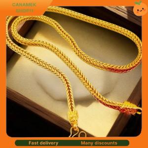 ❣️❣️❣️ Alloy Gold Plated Dragon Head Tail Necklace 6mm Imitation Gold Square Tail Necklace Neck Chain