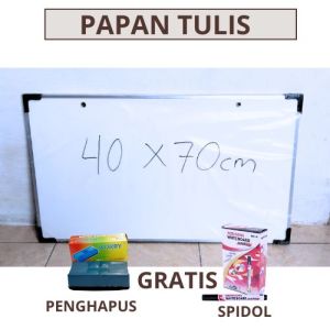 Papan Tulis 40x70 cm Whiteboard papan tulis hitam dan putih gratis spidol dan penghapus