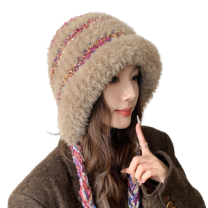 GENENIC Korean Style Ear Protection Hat Soft Windproof Knitted Warm Hat Gifts Thickened Plush Earmuffs Cap Autumn and Winter