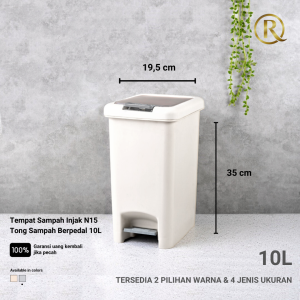 Tempat Sampah Injak N15 Tong Sampah Dapur Kamar Berpedal 10L