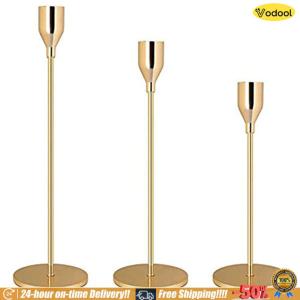 [VOS] 3Pcs Metal Taper Candle Holder Candle Stick Holder for Fireplace Mantel Wedding
