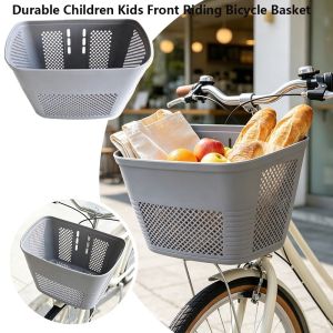 ERMENLED Retro Woven Front Riding Basket 4 Styles Plastic Front Handle Carrier  Cute Walking Tool Storage Basket