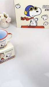 Cartoon Animal Ceramic Mug Cute Snoopy Coffee Cup With Lid Ins Style Girl Breakfast Milk Juice Water Cups Creative Holiday Gifts2026