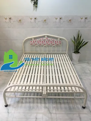 Giường sắt hoa văn kích thước 1m4x2m - Bảo An