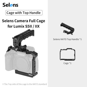 Selens Camera Full Cage For Luxim S5II/IIX with Cold Shoe&3/8-161/4-20 Thread hole&Arri Locating Holes