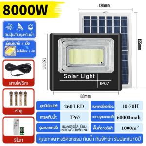 ซื้อ 1 แถม 1 ไฟโซล่าเซลล์ โซล่าเซลล์ ไฟ ไฟภายนอกอาคาร 15000W หลอดไฟ led ไฟโซล่าเซล LED ไฟพลังแสงอาทิต Solar light outdoor โคมไฟนอกบ้าน ไฟสปอตไลท์ กันน้ำ IP67 ไฟสปอร์ตไลท์ ประกัน 30 ปี Solar light