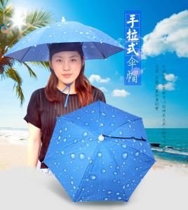 Dù đội đầu che nắng mưa 2 tầng kích thước 77cm gấp gọn tiện lợi đi câu cá du lịch đi biển