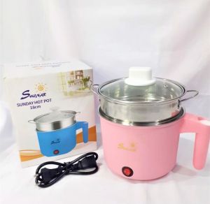 SHENAR SUNDAY HOTPOT (DIAMETER 18CM) PANCI LISTRIK FREE KUKUSAN MULTIFUNGSI LAPISAN STAINLESS STEEL PANCI ELEKTRIK