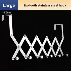 CANICECA Stainless Steel Back Door Hook Foldable Wall-mounted Retractable Clothes Rack Portable Adjustable Towel Rack