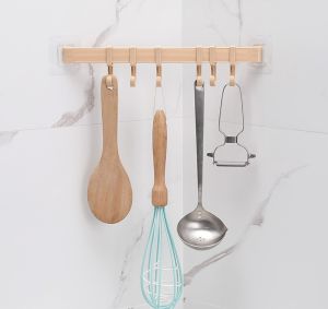 📣Multifunction Adjustable 6 Hook Hanger Organizer Rack Self Adhesive Kitchen/Bathroom Rack