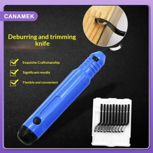 【CANAMEK】 Deburring Tool With 10 Steel Blades 360 Degree Rotary Head Deburring Tool For Metal Resin Plastic 3D Printing Wood